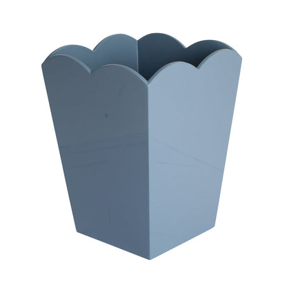 Chambray Blue Lacquered Scallop Bin by Addison Ross