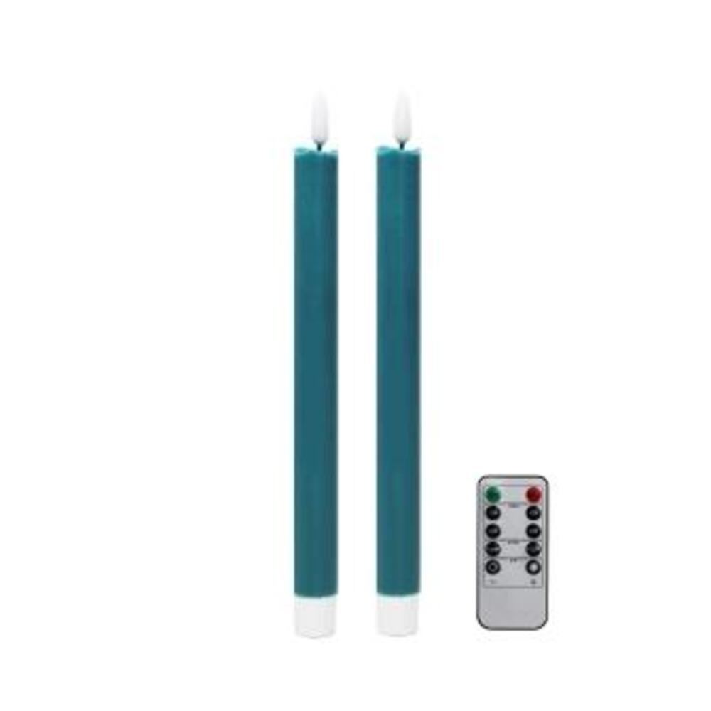 Chambray Blue LED Candles - Set of 2 23cm by Addison Ross