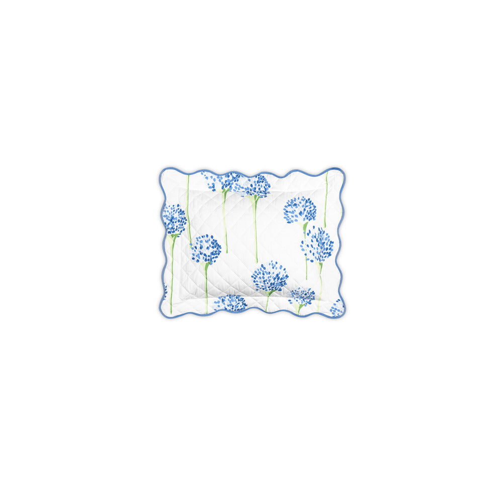Charlotte Sham Azure Quilted Boudoir 