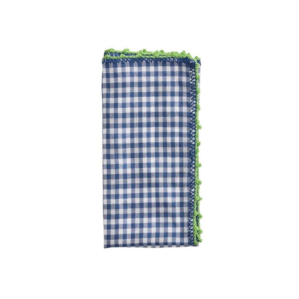 Check Napkin in White - Blue & Green - Set of 4 by Kim Seybert 3