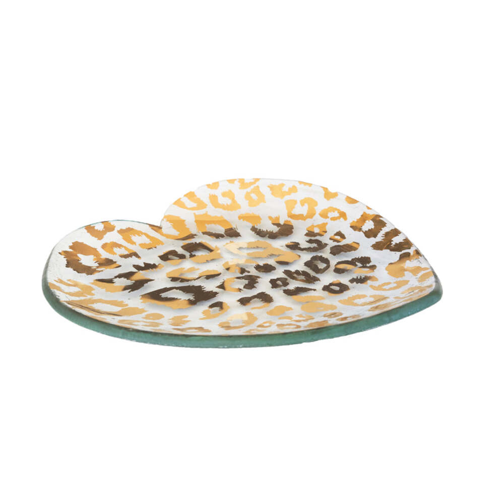 Cheetah 7" Gold Heart Plate by Annieglass Additional Image -1