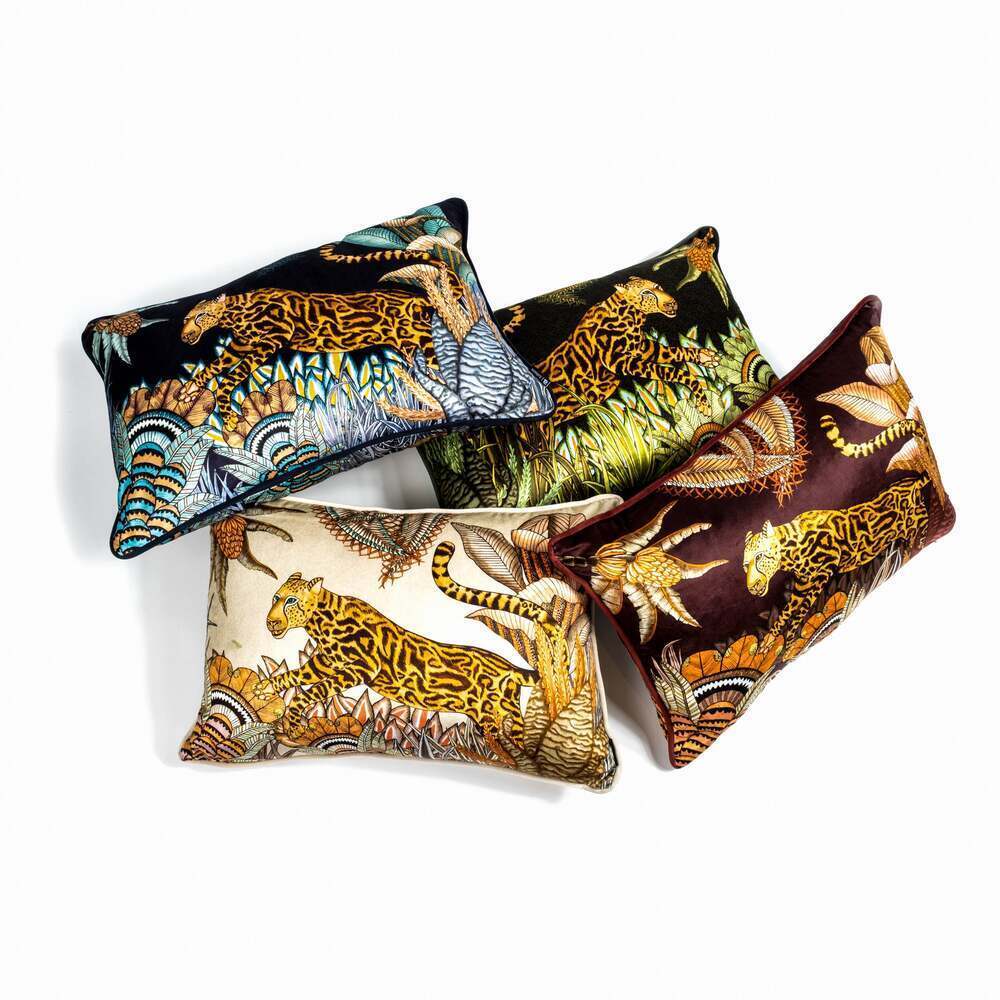 Cheetah Kings Forest Lumbar Pillow Velvet by Ngala Trading Company Additional Image - 2