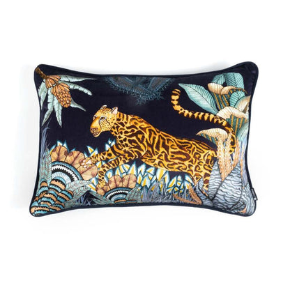 Cheetah Kings Forest Lumbar Pillow Velvet by Ngala Trading Company