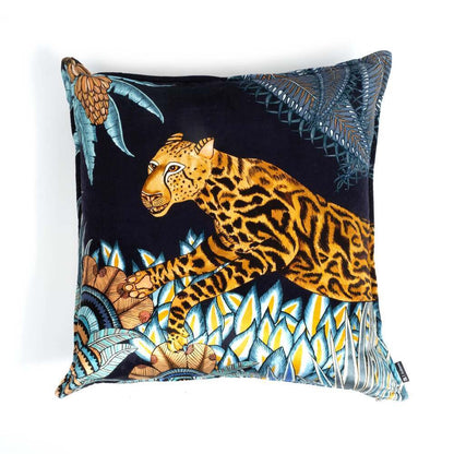 Cheetah Kings Forest Pillow Velvet by Ngala Trading Company