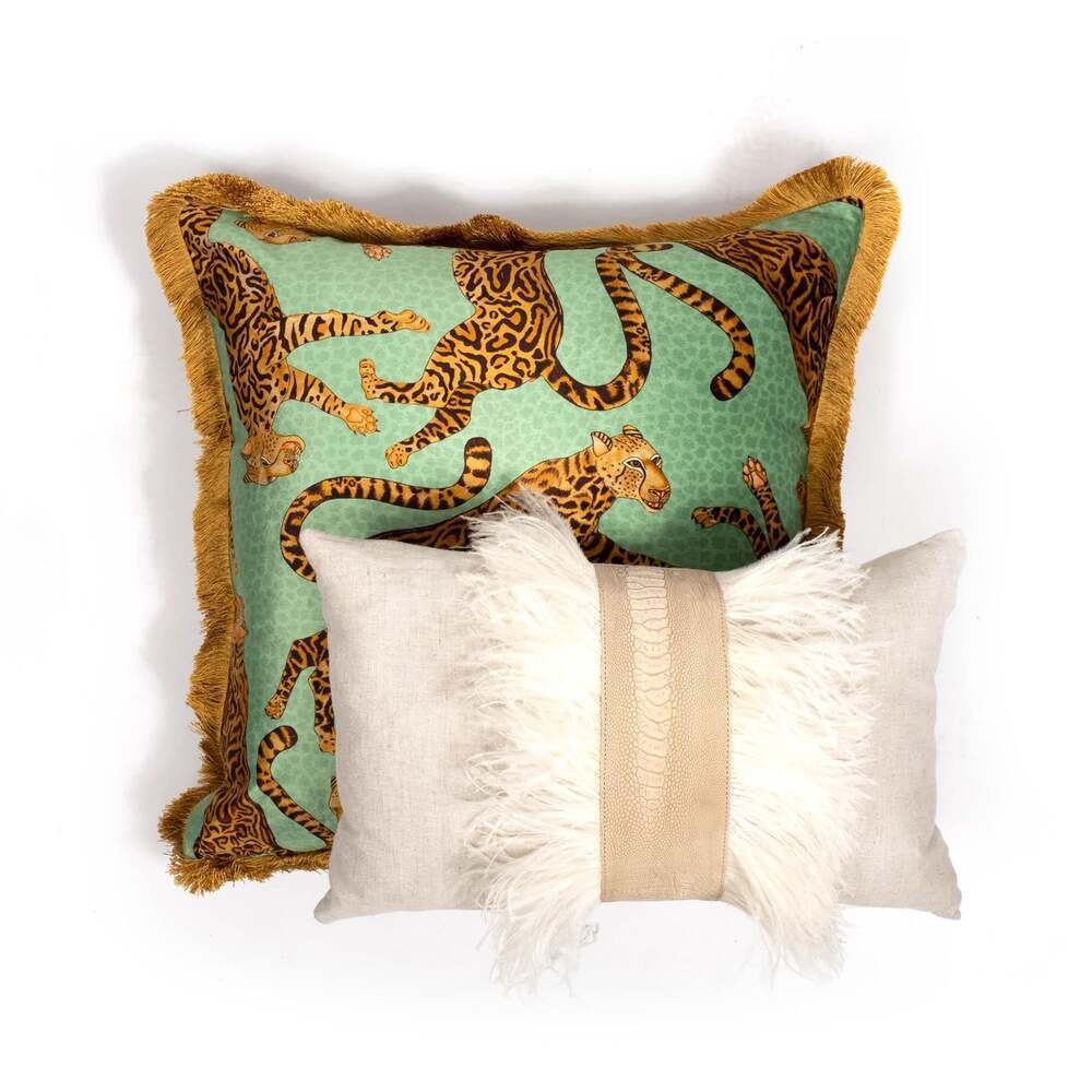 Cheetah Kings Pillow Velvet with Fringe by Ngala Trading Company Additional Image - 11
