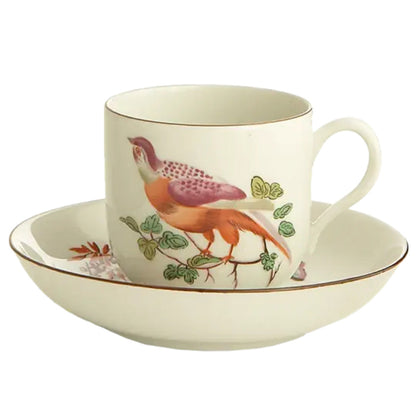 Chelsea Bird Tea Cup & Saucer Set of 4 by Mottahedeh