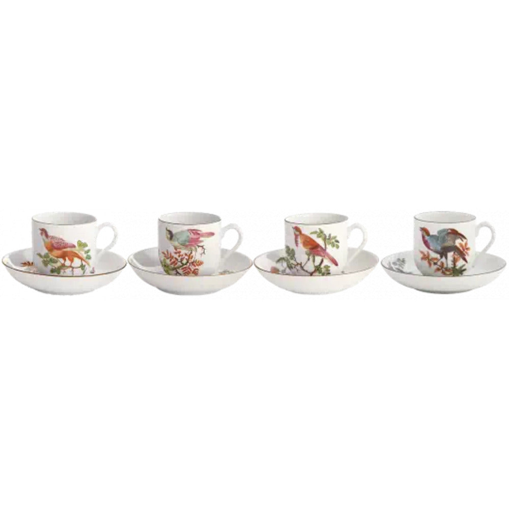 Chelsea Bird Tea Cup & Saucer Set of 4 by Mottahedeh Additional Image -2