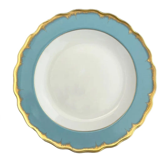 Chelsea Feather Dinner Plate Turquoise by Mottahedeh