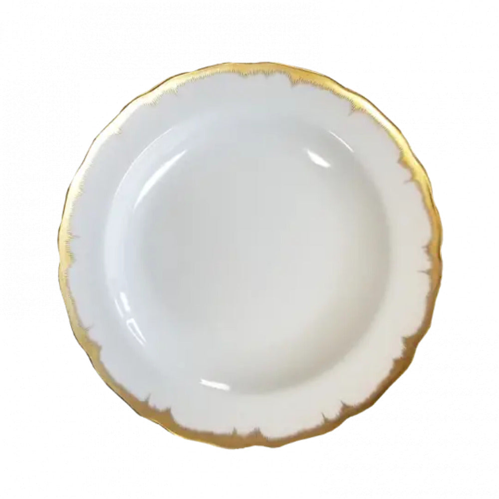 Chelsea Feather Gold Dessert Plate by Mottahedeh