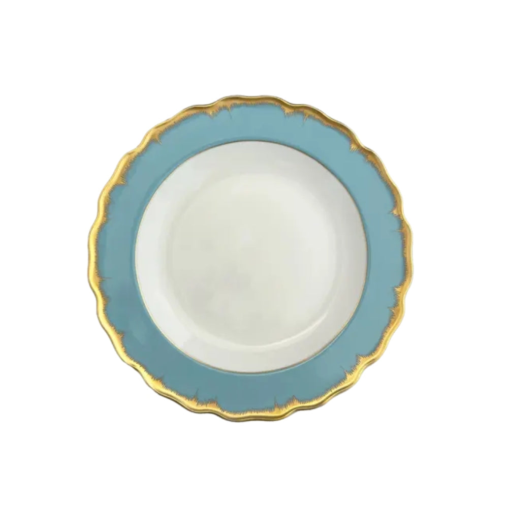 Chelsea Feather Turquoise Dessert Plate by Mottahedeh 