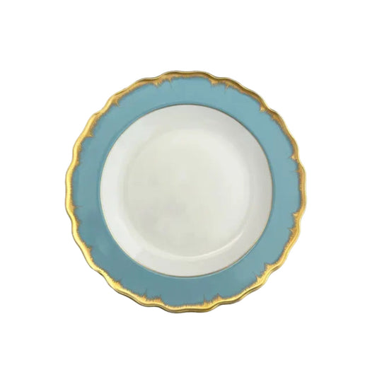 Chelsea Feather Turquoise Dessert Plate by Mottahedeh 