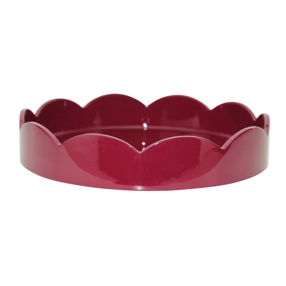 Cherry Red Small Round Scallop Tray 8.5"x8.5" by Addison Ross