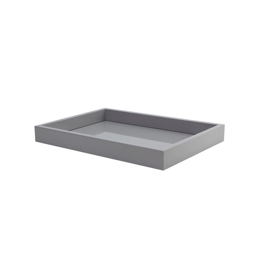 Chiffon Grey Small Lacquered Tray 11"x8" by Addison Ross