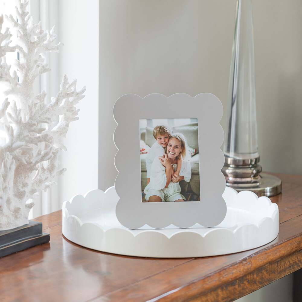 Chiffon Scalloped Lacquer Photo Frame 5"x7" by Addison Ross Additional Image-2