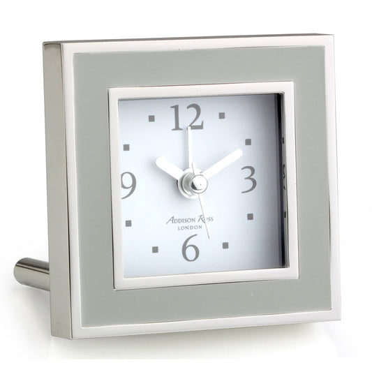 Chiffon & Silver Square Silent Alarm Clock by Addison Ross