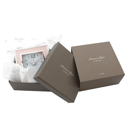 Chiffon & Silver Square Silent Alarm Clock by Addison Ross Additional Image-2