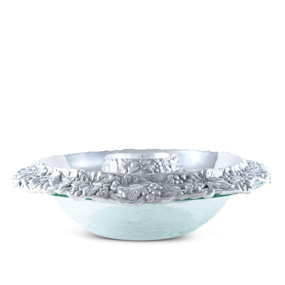 Chilling Appetizer And Seafood Serving Bowl - Grape Pattern by Arthur Court Designs