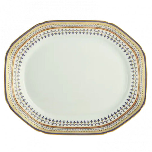 Chinoise Blue Octagonal Platter by Mottahedeh