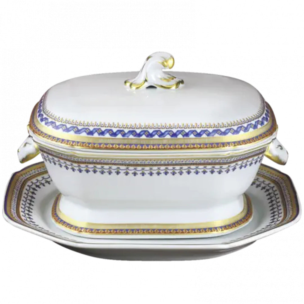 Chinoise Blue Tureen & Platter by Mottahedeh