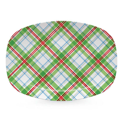 Christmas Tartan Plaid Platter by Mariposa