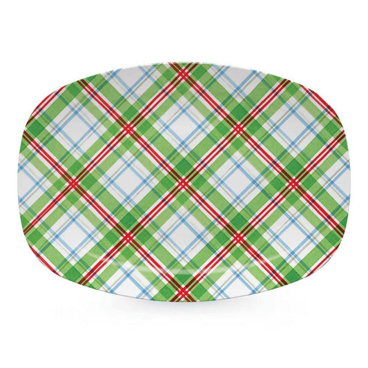 Christmas Tartan Plaid Platter by Mariposa