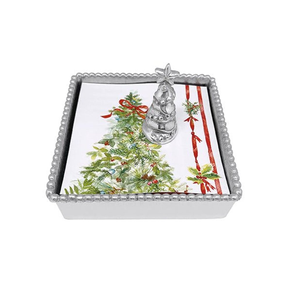 Christmas Tree Beaded Napkin Box Set by Mariposa