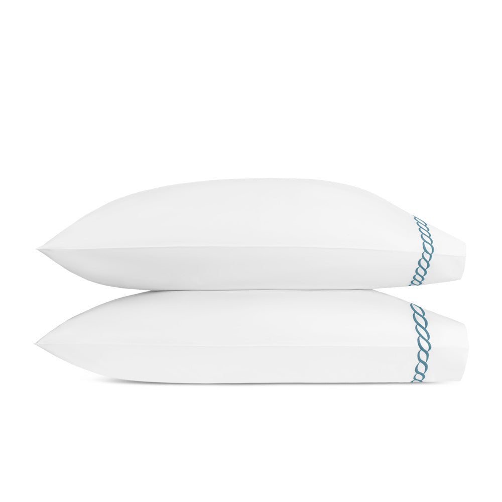 Classic Chain Pillowcase Pair Aqua 