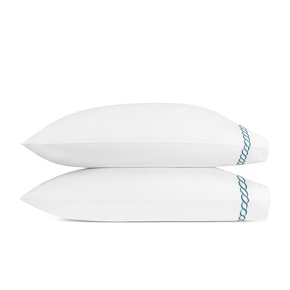 Classic Chain Pillowcase Pair Aqua 