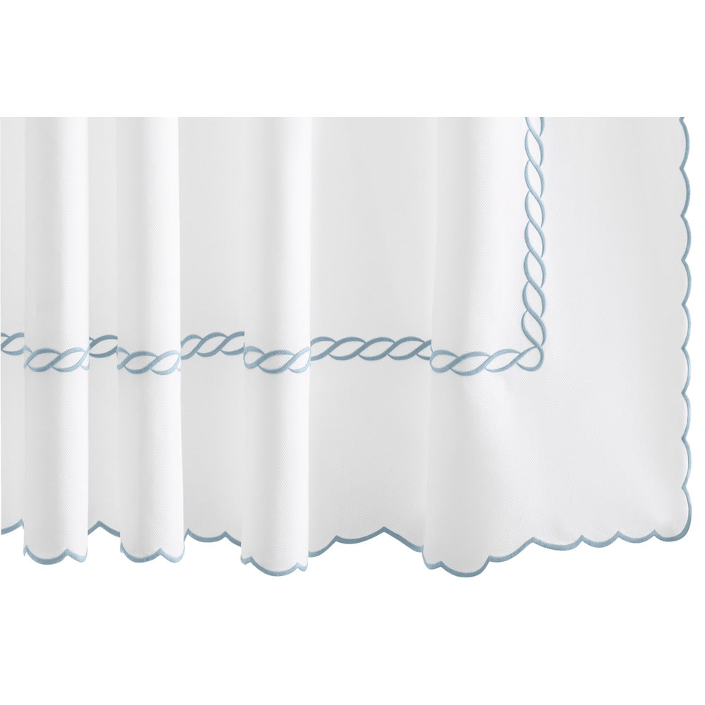 Classic Chain Scallop 72" W x 72" L Shower Curtain Hazy Blue 