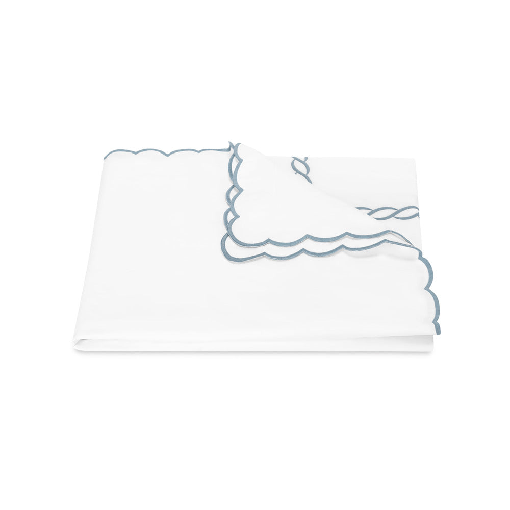Classic Chain Scallop Duvet Cover Hazy Blue 