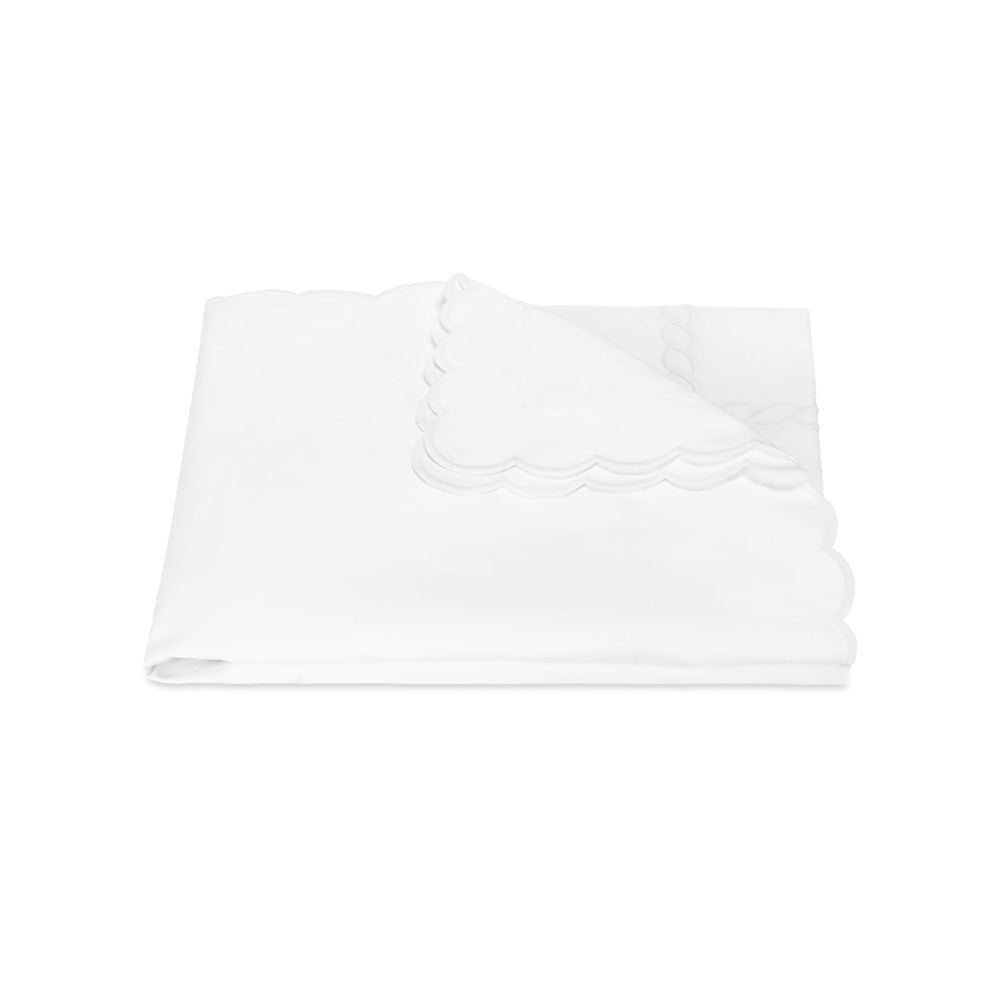 Classic Chain Scallop Duvet Cover White 