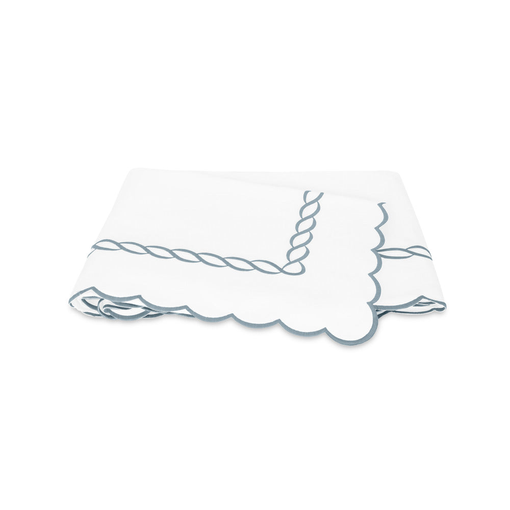 Classic Chain Scallop Flat Sheet Hazy Blue 