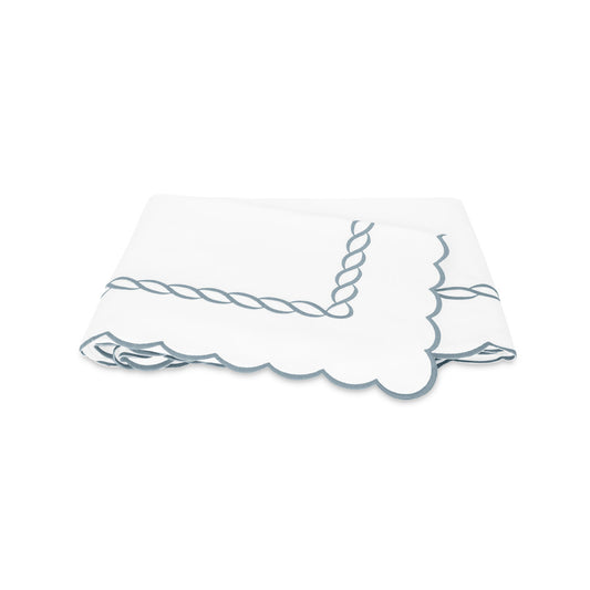 Classic Chain Scallop Flat Sheet Hazy Blue 