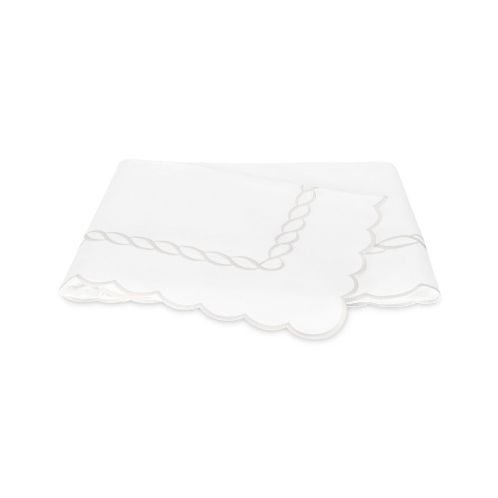 Classic Chain Scallop Flat Sheet White 