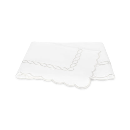 Classic Chain Scallop Flat Sheet White 