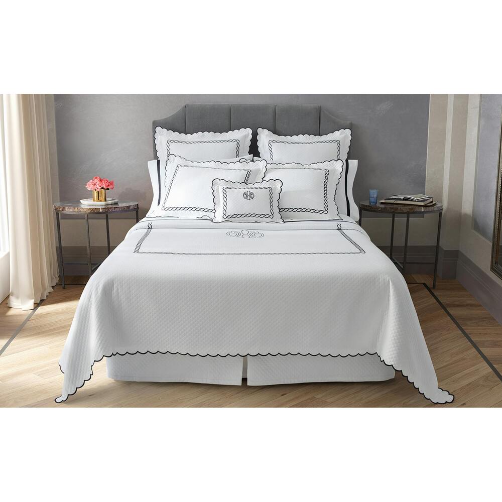 Classic Chain Scallop Matelasse Coverlet Light Blue 1