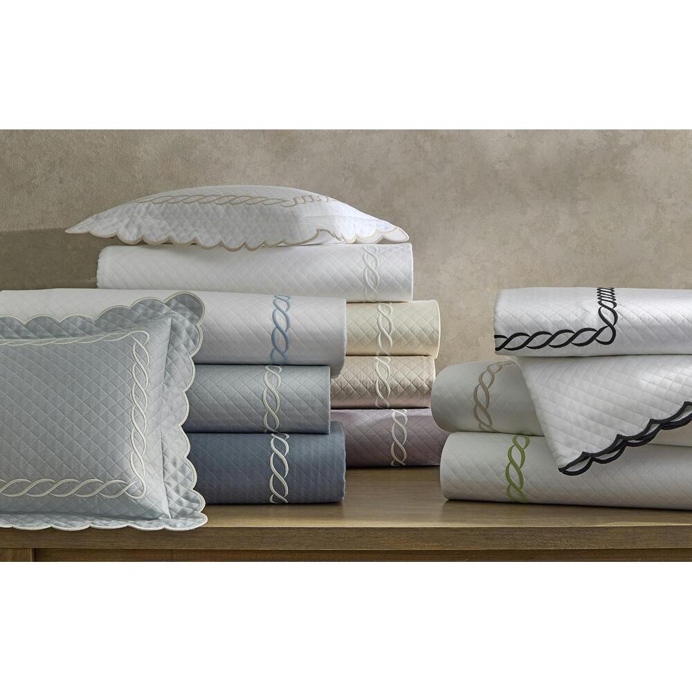 Classic Chain Scallop Matelasse Coverlet Light Blue 2