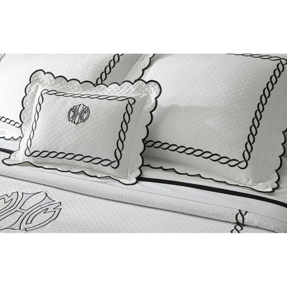 Classic Chain Scallop Matelasse Coverlet Light Blue 4