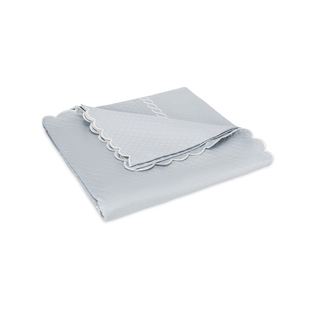 Classic Chain Scallop Matelasse Coverlet Pool & Bone 