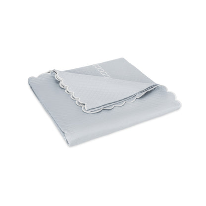 Classic Chain Scallop Matelasse Coverlet Pool & Bone 