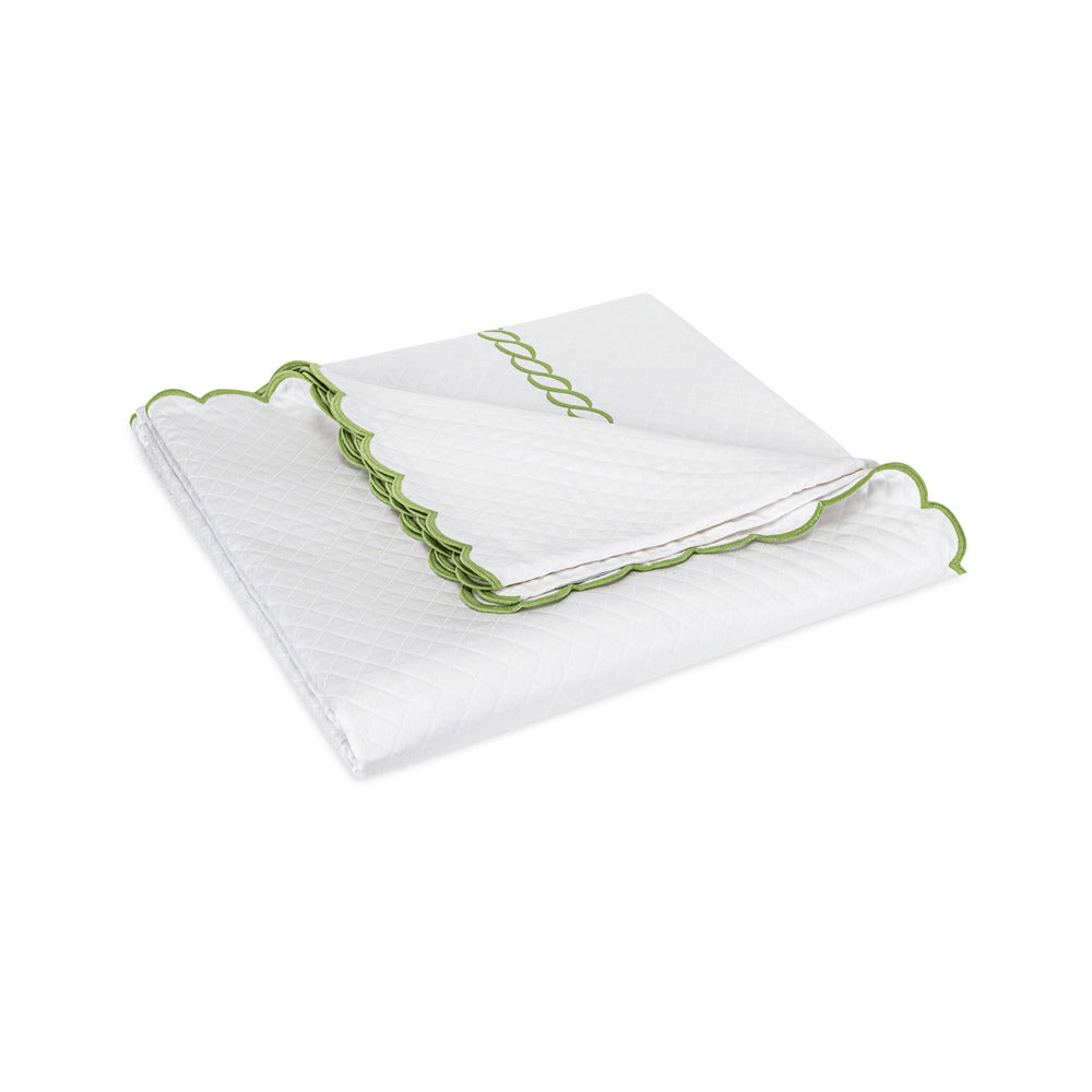 Classic Chain Scallop Matelasse Coverlet Spring Green 