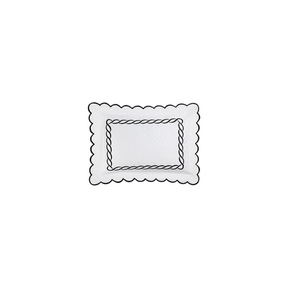 Classic Chain Scallop Matelasse Sham Black Boudoir 