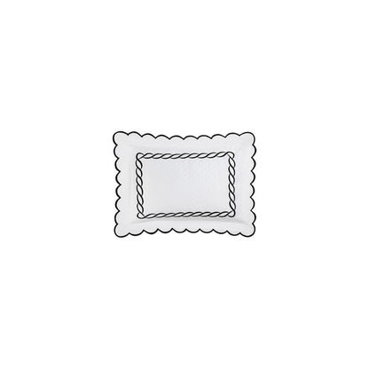 Classic Chain Scallop Matelasse Sham Black Boudoir 