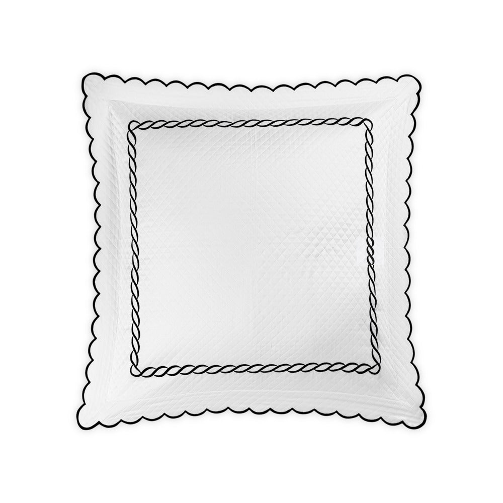 Classic Chain Scallop Matelasse Sham Black Euro 