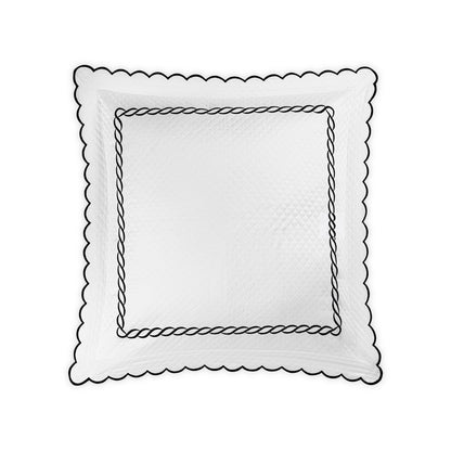 Classic Chain Scallop Matelasse Sham Black Euro 