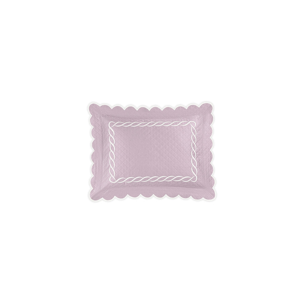 Classic Chain Scallop Matelasse Sham Deep Lilac & Bone Boudoir 