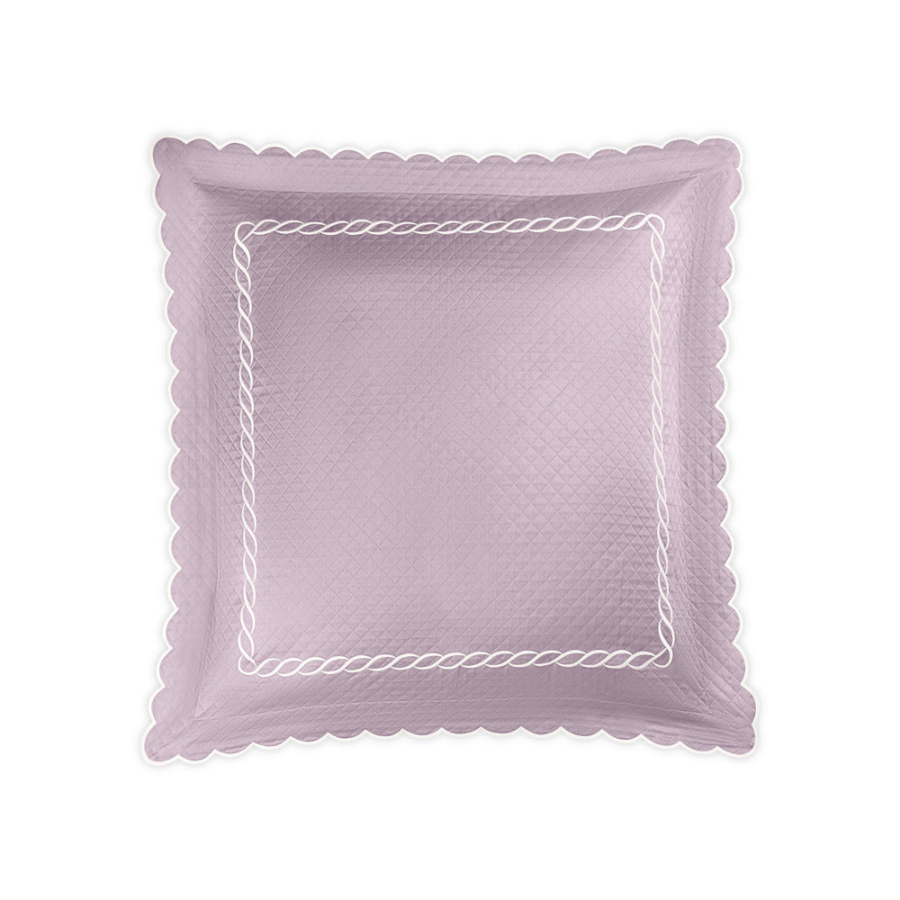 Classic Chain Scallop Matelasse Sham Deep Lilac & Bone Euro 