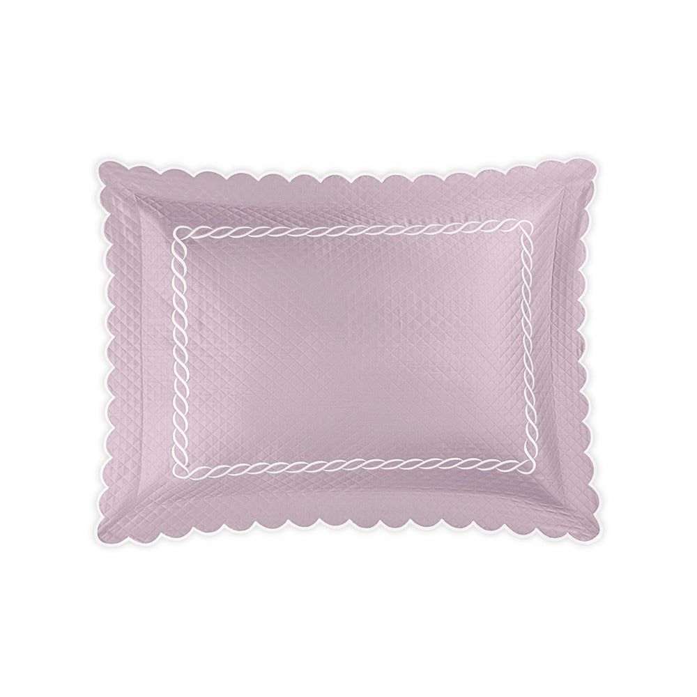 Classic Chain Scallop Matelasse Sham Deep Lilac & Bone Standard 