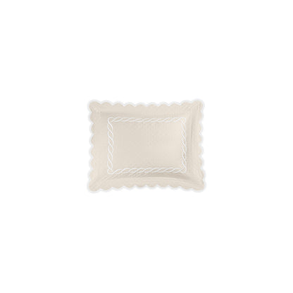 Classic Chain Scallop Matelasse Sham Ivory & White Boudoir 