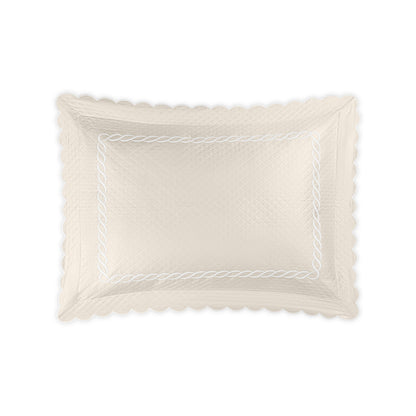Classic Chain Scallop Matelasse Sham Ivory & White Standard 